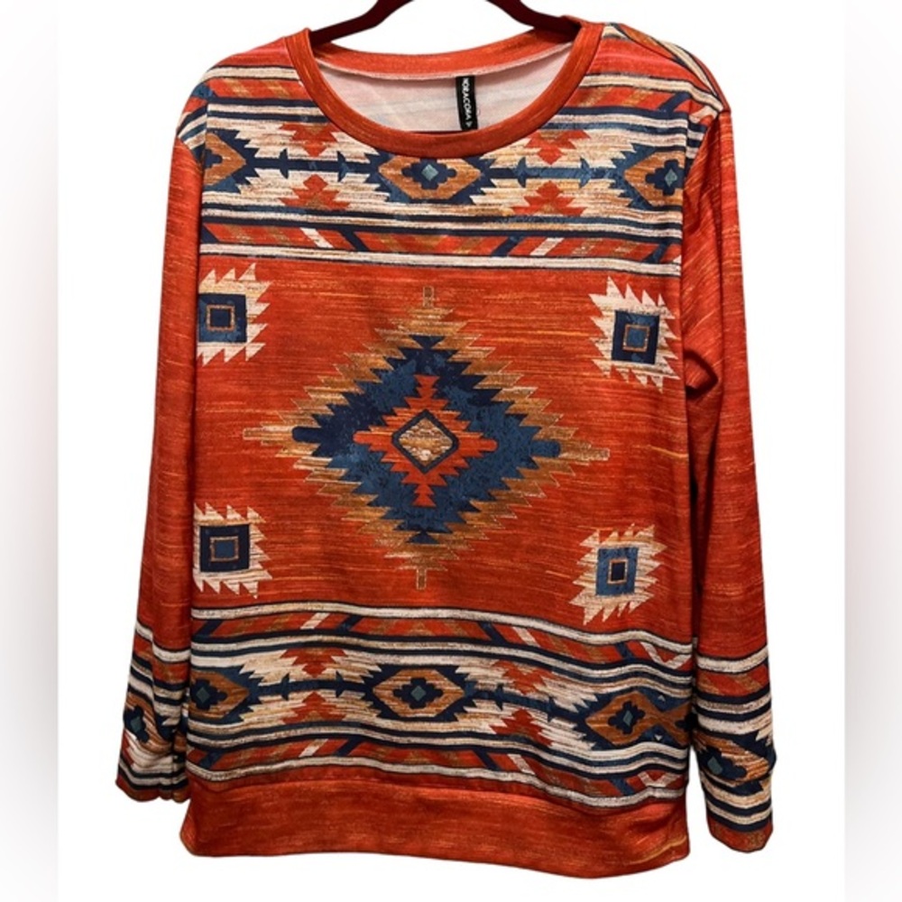 Noracora Aztec Design Long Sleeve Jersey Size XL